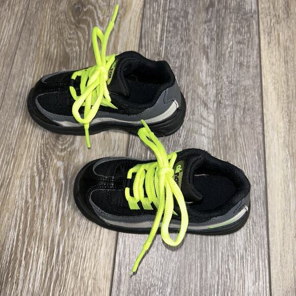 Nike Little Air Max 95 TD Black Gray Volt Green 905462-022 Youth Size 8C Shoes - Picture 6 of 11